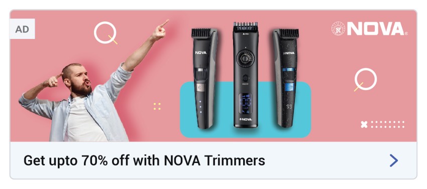 Nova hair outlet straightener on flipkart